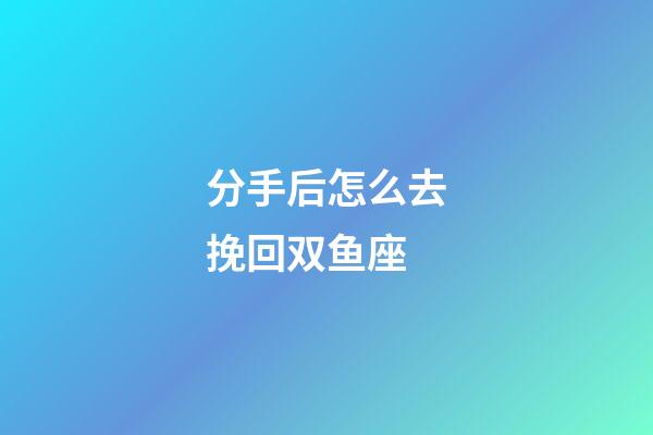 分手后怎么去挽回双鱼座-第1张-星座运势-玄机派