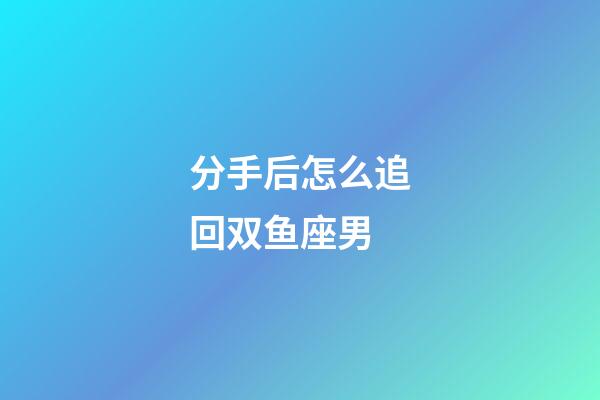 分手后怎么追回双鱼座男-第1张-星座运势-玄机派