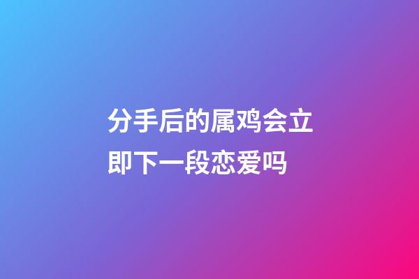 分手后的属鸡会立即下一段恋爱吗