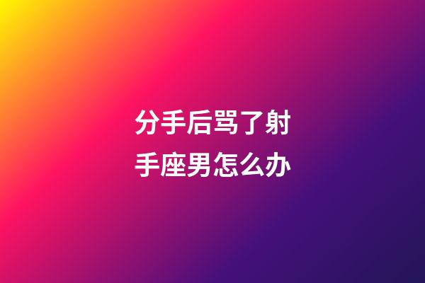 分手后骂了射手座男怎么办-第1张-星座运势-玄机派