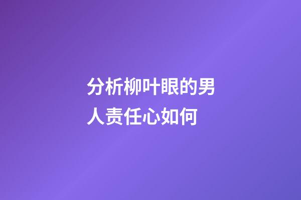 分析柳叶眼的男人责任心如何