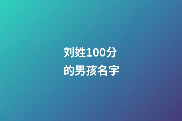 刘姓100分的男孩名字(刘姓100分男孩姓名洋气)-第1张-男孩起名-玄机派
