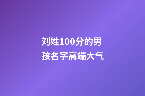 刘姓100分的男孩名字高端大气