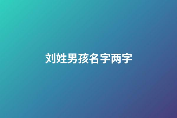 刘姓男孩名字两字(刘姓男孩名字两个字的名字)-第1张-男孩起名-玄机派