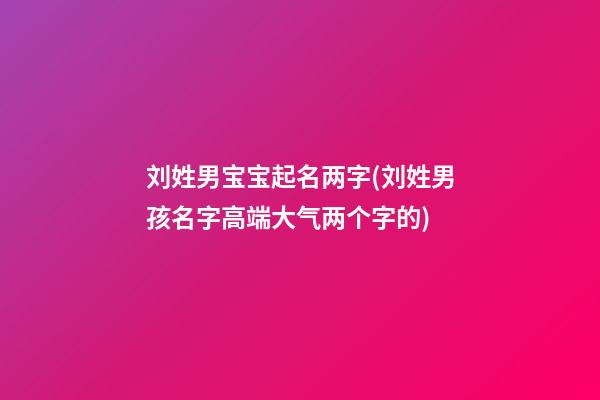 刘姓男宝宝起名两字(刘姓男孩名字高端大气两个字的)