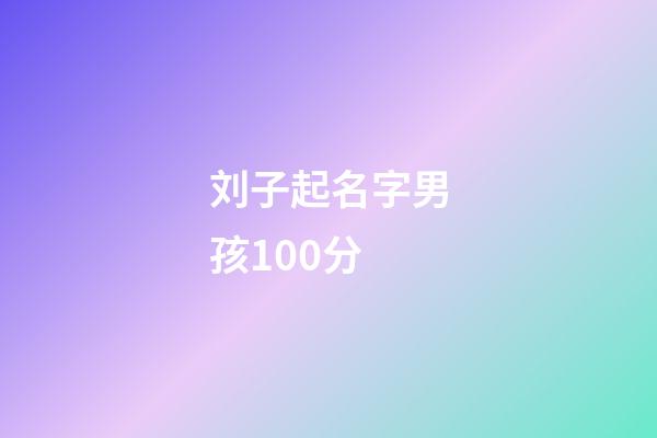 刘子起名字男孩100分(刘子什么名字好听男孩)-第1张-男孩起名-玄机派