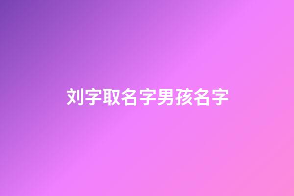 刘字取名字男孩名字(刘字取名字男孩名字两个字)-第1张-男孩起名-玄机派