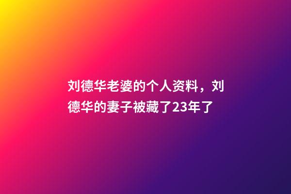 刘德华老婆的个人资料，刘德华的妻子被藏了23年了-第1张-观点-玄机派