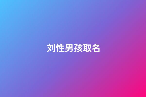 刘性男孩取名(刘性男孩取名虎宝宝)-第1张-男孩起名-玄机派