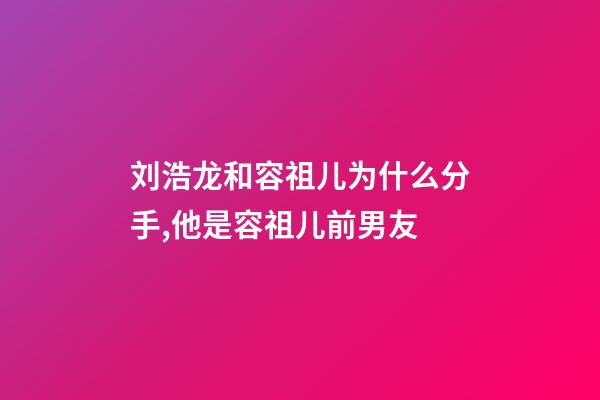 刘浩龙和容祖儿为什么分手,他是容祖儿前男友-第1张-观点-玄机派