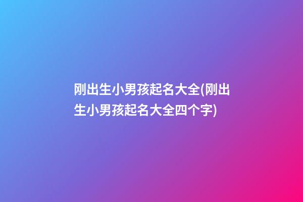 刚出生小男孩起名大全(刚出生小男孩起名大全四个字)