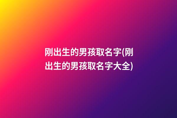 刚出生的男孩取名字(刚出生的男孩取名字大全)