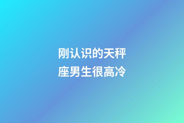 刚认识的天秤座男生很高冷-第1张-星座运势-玄机派