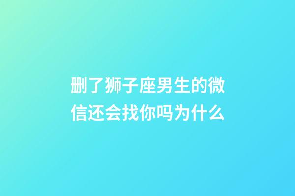 删了狮子座男生的微信还会找你吗为什么-第1张-星座运势-玄机派