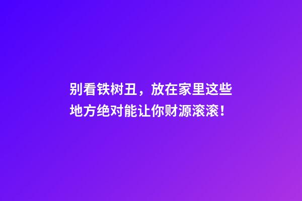别看铁树丑，放在家里这些地方绝对能让你财源滚滚！