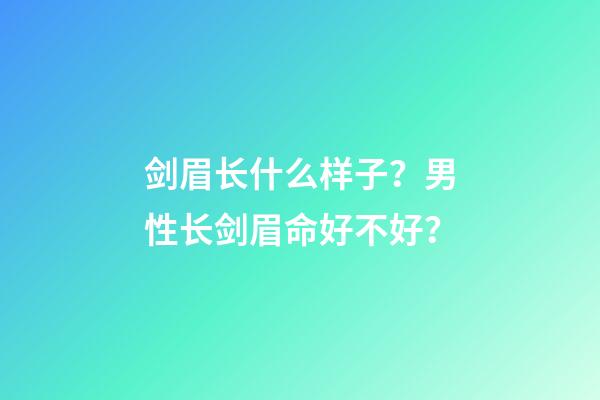 剑眉长什么样子？男性长剑眉命好不好？