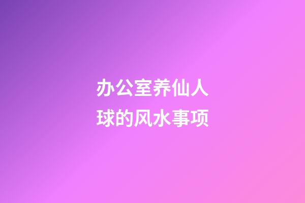 办公室养仙人球的风水事项