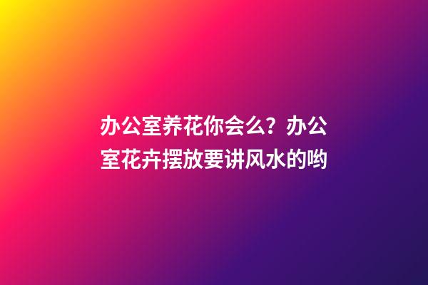 办公室养花你会么？办公室花卉摆放要讲风水的哟