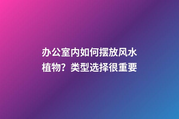 办公室内如何摆放风水植物？类型选择很重要