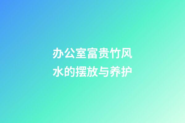办公室富贵竹风水的摆放与养护