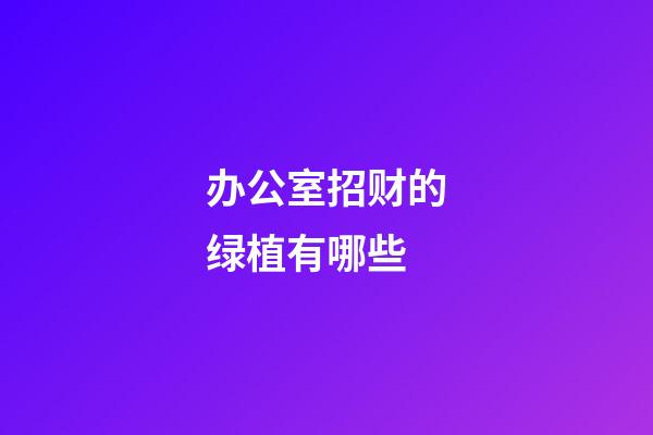 办公室招财的绿植有哪些