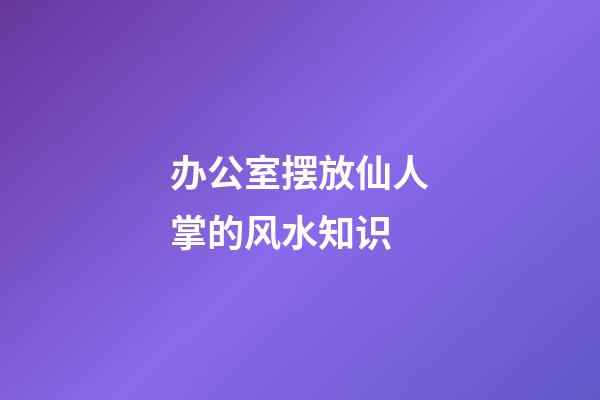 办公室摆放仙人掌的风水知识
