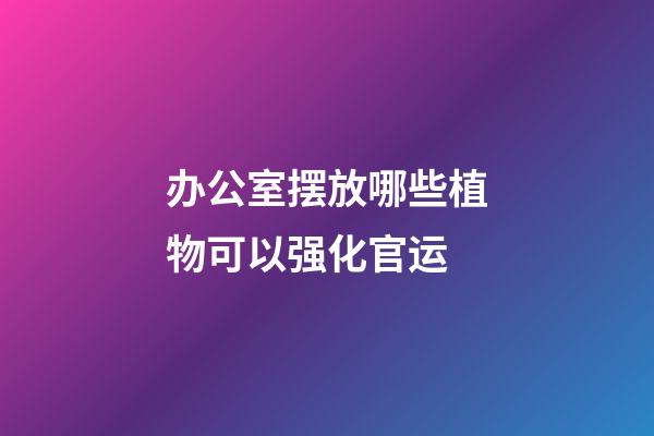 办公室摆放哪些植物可以强化官运