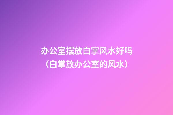 办公室摆放白掌风水好吗（白掌放办公室的风水）