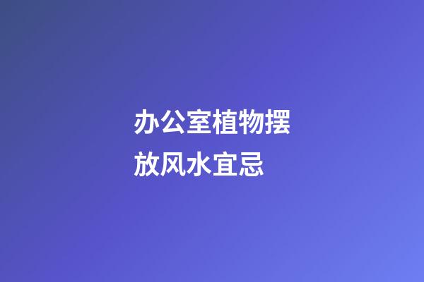 办公室植物摆放风水宜忌