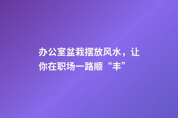 办公室盆栽摆放风水，让你在职场一路顺“丰”