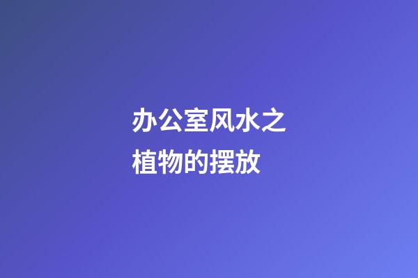 办公室风水之植物的摆放