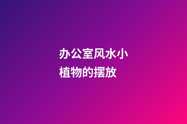 办公室风水小植物的摆放