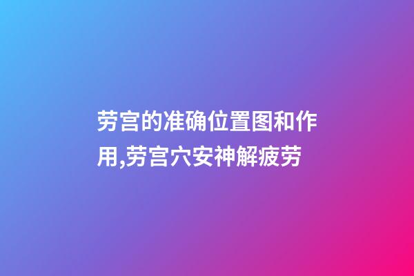 劳宫的准确位置图和作用,劳宫穴安神解疲劳-第1张-观点-玄机派