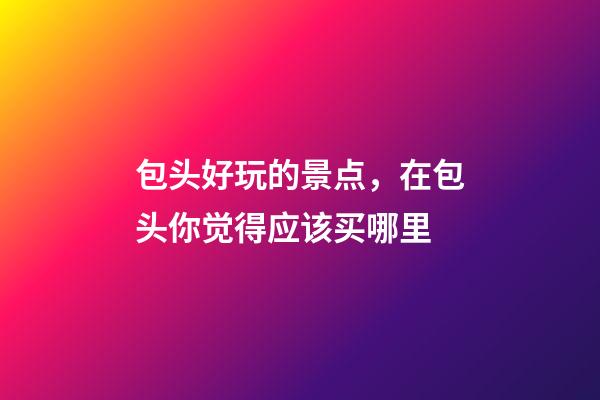 包头好玩的景点，在包头你觉得应该买哪里-第1张-观点-玄机派