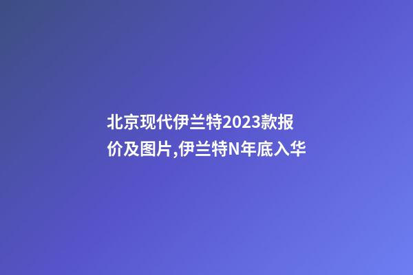 北京现代伊兰特2023款报价及图片,伊兰特N年底入华-第1张-观点-玄机派