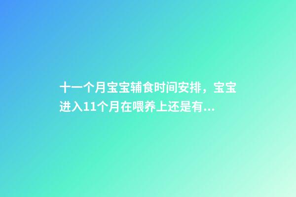 十一个月宝宝辅食时间安排，宝宝进入11个月在喂养上还是有挑战的!宝妈千万别大意!...-第1张-观点-玄机派