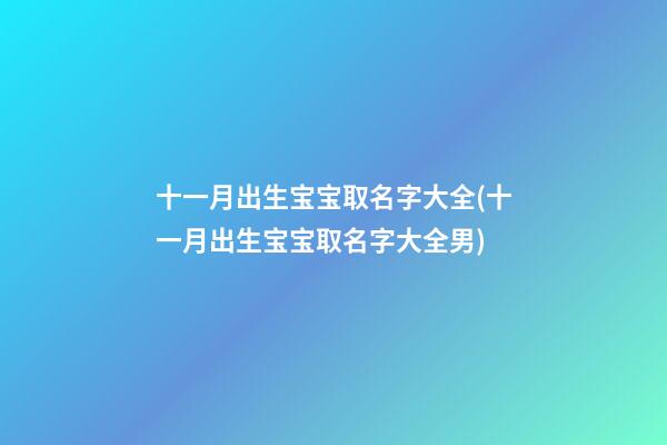 十一月出生宝宝取名字大全(十一月出生宝宝取名字大全男)