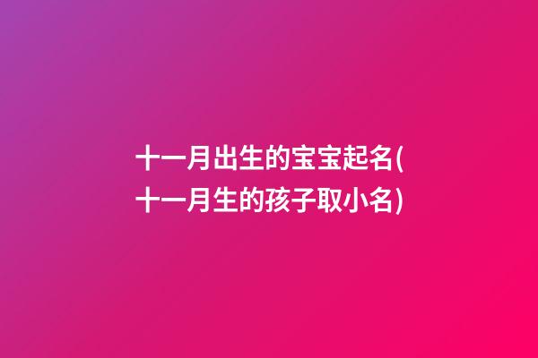 十一月出生的宝宝起名(十一月生的孩子取小名)