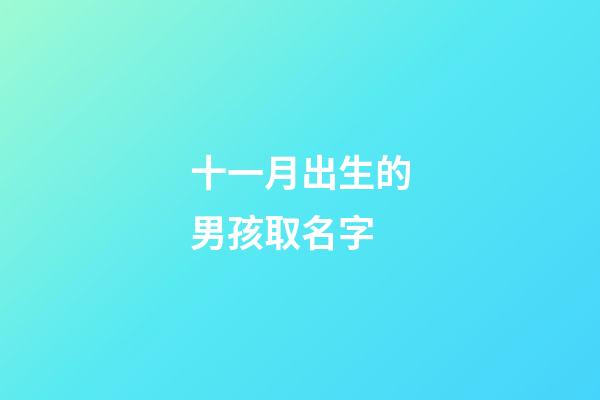 十一月出生的男孩取名字(十一月生的男宝宝名字大全)-第1张-男孩起名-玄机派