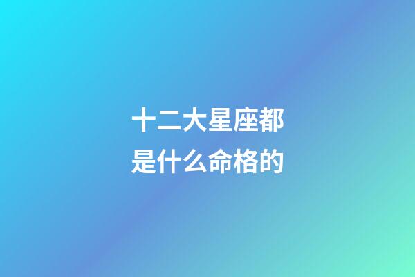 十二大星座都是什么命格的-第1张-星座运势-玄机派