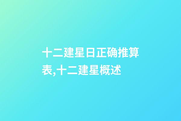十二建星日正确推算表,十二建星概述-第1张-观点-玄机派