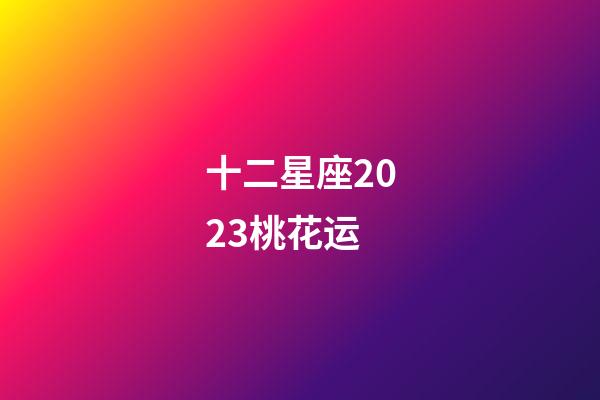 十二星座2023桃花运-第1张-星座运势-玄机派