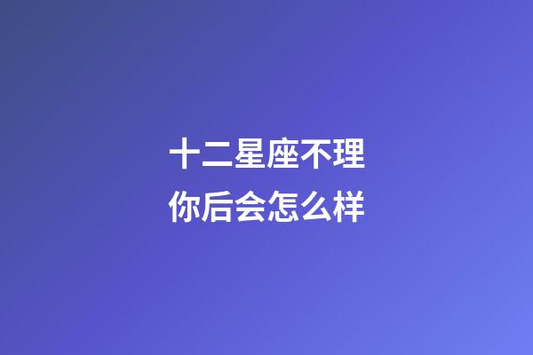 十二星座不理你后会怎么样-第1张-星座运势-玄机派