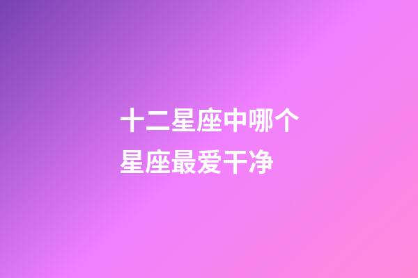 十二星座中哪个星座最爱干净