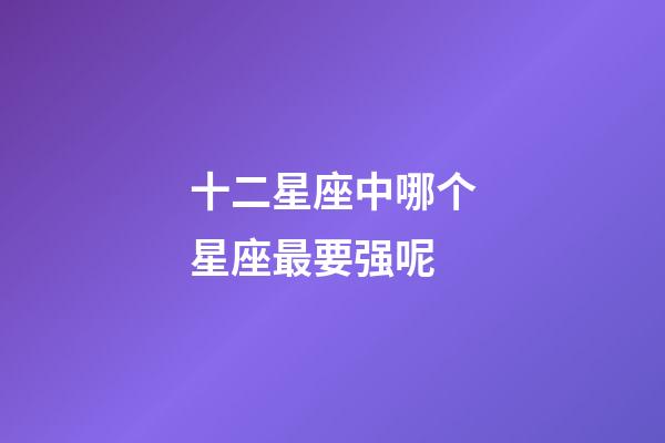 十二星座中哪个星座最要强呢-第1张-星座运势-玄机派