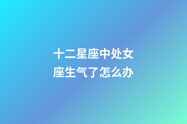 十二星座中处女座生气了怎么办-第1张-星座运势-玄机派