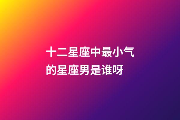 十二星座中最小气的星座男是谁呀-第1张-星座运势-玄机派