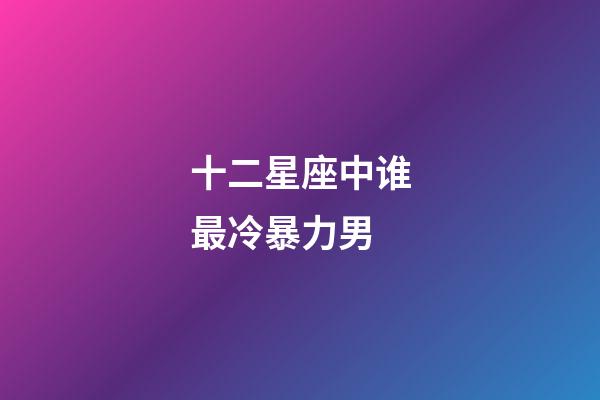 十二星座中谁最冷暴力男-第1张-星座运势-玄机派