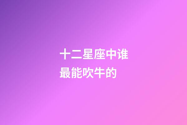 十二星座中谁最能吹牛的-第1张-星座运势-玄机派