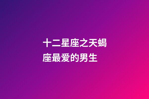 十二星座之天蝎座最爱的男生-第1张-星座运势-玄机派